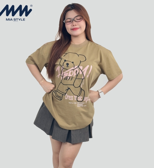 Áo Thun Unisex MIA Style Chính Hãng Màu Nâu, Vải Cotton 2 Chiều Dày Dặn Cao Cấp In 3D