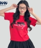 Áo Baby Tee MIA Style Chính Hãng Màu Đỏ, Vải Cotton 2 Chiều Dày Dặn Cao Cấp In 3D