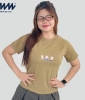 Áo Baby Tee MIA Style Chính Hãng Màu Nâu, Vải Cotton 2 Chiều Dày Dặn Cao Cấp In 3D