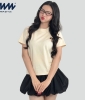 Áo Baby Tee MIA Style Chính Hãng Màu Be, Vải Cotton 2 Chiều Dày Dặn Cao Cấp In 3D