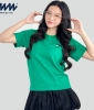 Áo Baby Tee MIA Style Chính Hãng Màu Xanh, Vải Cotton 2 Chiều Dày Dặn Cao Cấp In 3D